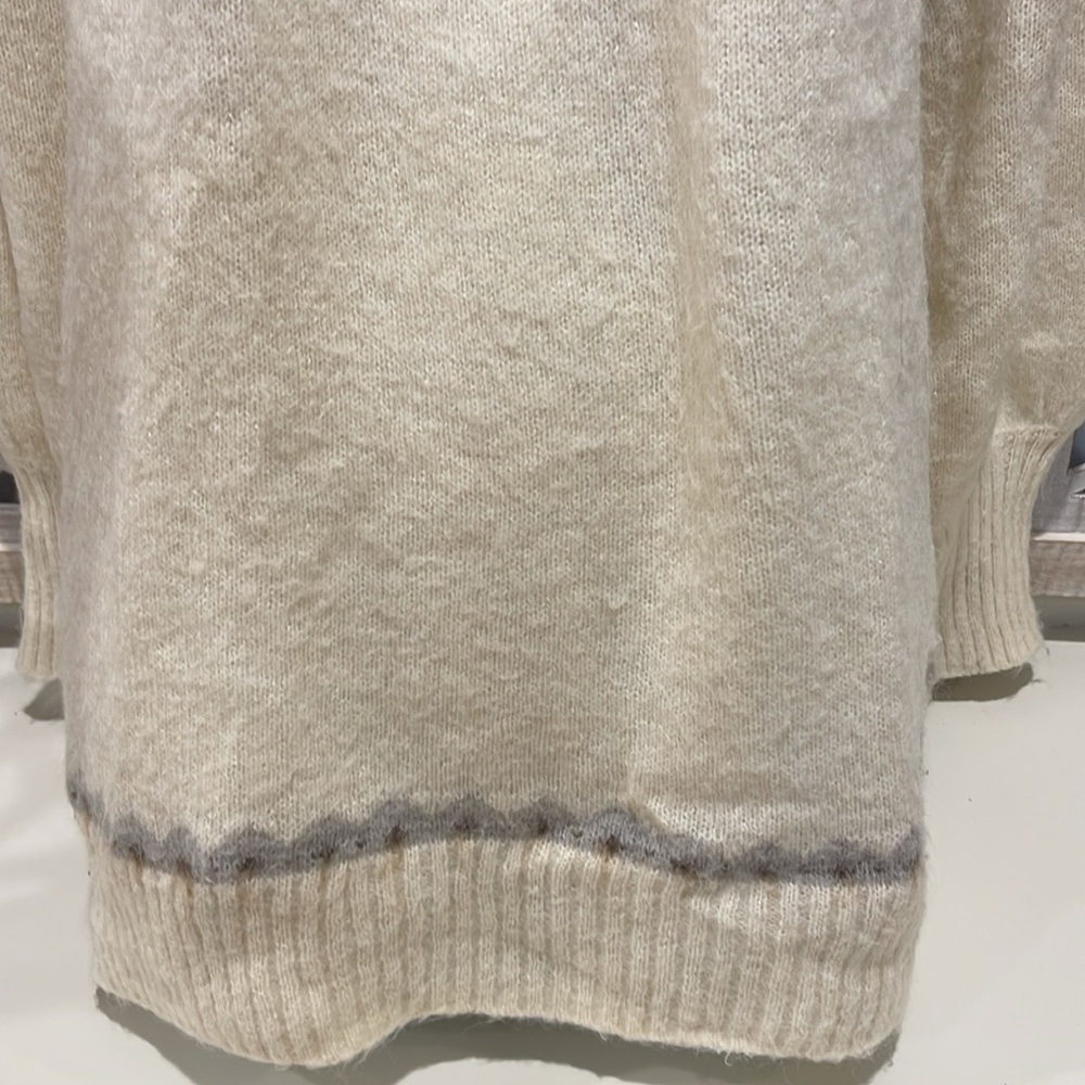 J Crew Fair Isle Yoke Puff Sleeve Sweater Women's
M Cream Wool Alpaca Casual ✨ - Picture 6 of 12